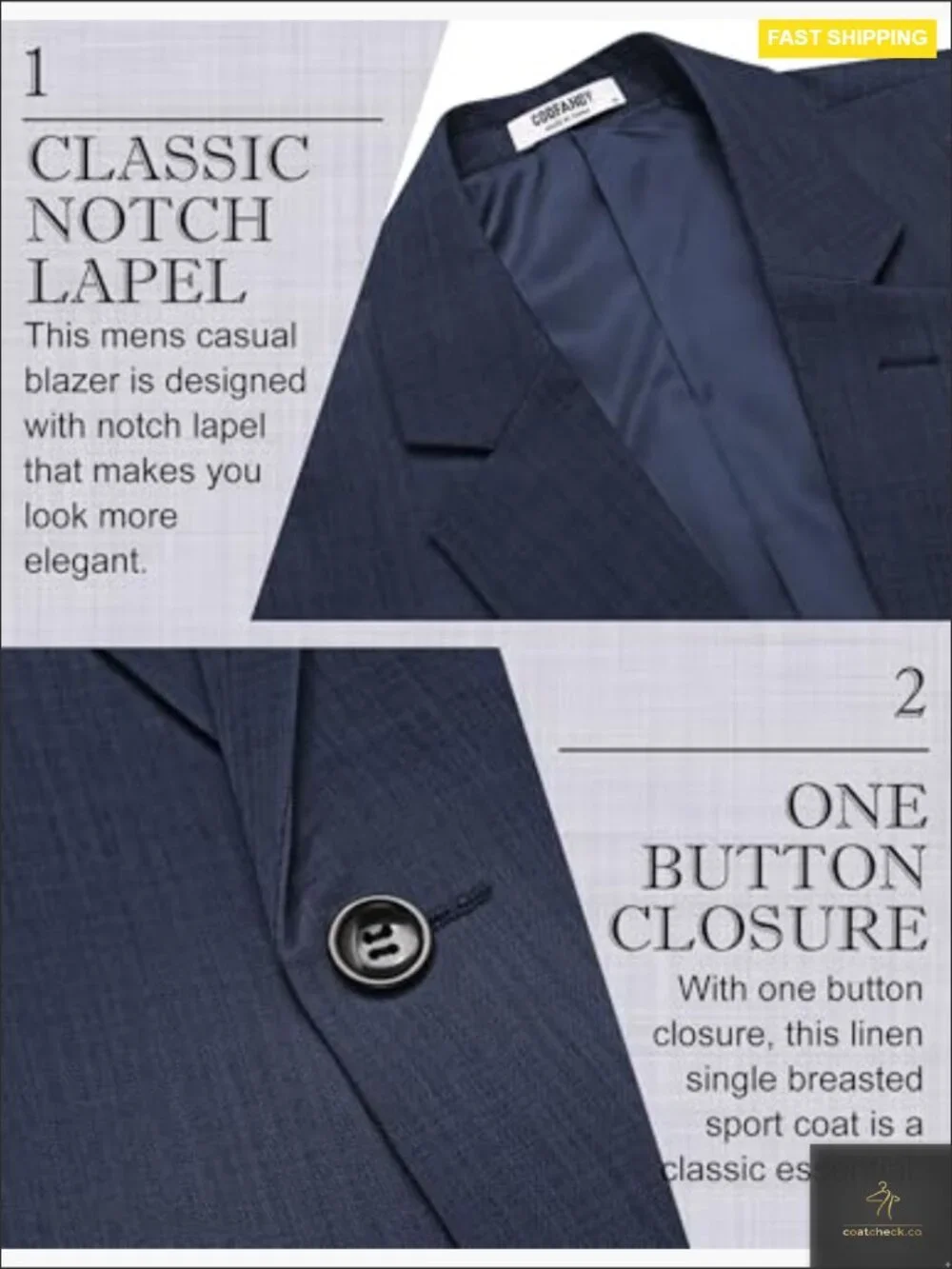 Slim Fit Blazer Lightweight Sport Coat Classic Business Casual Elegant Jacket